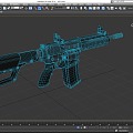 AR15 quattro automatic rifle submachine gun machine gun machine gun assault rifle low face number low model simple model game film and television level 3d model