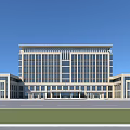 Modern Medical Hospital Building With Glass Windows Multi Story Design And Open Entrance Plaza
