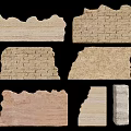 Various Types Of Textured Wall Surfaces With Brick And Natural Stone Materials