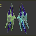 Futuristic Mechanical Equipment with Purple White Spike Design and Blue Accents