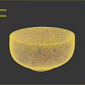 Handmade Ceramic Bowl With Red Yellow Glaze And Black Bird Patterns