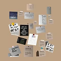 Creative Photo Wall with Various Handwritten Notes Cards Calendar and Inspirational Texts