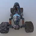 Functional Off Road Buggy With Exposed Mechanics And Muddy Tires