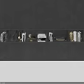 Modern Gray Wardrobe With Multiple Doors And Open Display Shelves Design