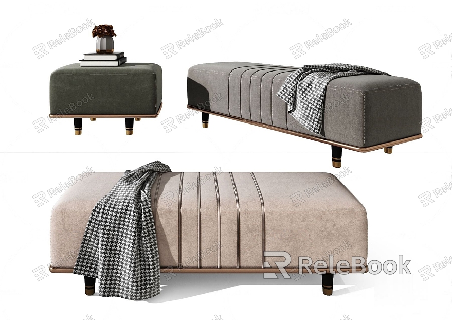 Modern Sofa Stool Fabric Bed End Stool Pedal model