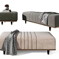 Modern Sofa Stool Fabric Bed End Stool Pedal 3d model