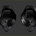 Shiny Silver Long Leather Boots With Glossy Surface On Dark Background