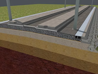 ballastless track high-speed rail 3d model