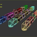 modern light rail train subway high-speed rail 3d model