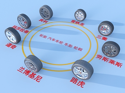 tire car wheel tire hub 3d model