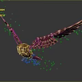 Mechanical Owl Flying With Metallic Wings And Sparkling Particles In Dark