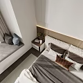 Modern Minimalist Bedroom Interior Design With Platform Bed Wall Cabinets And Lighting Strip