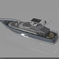 Modern Streamlined Speedboat With Open Deck Cabin And Reflective Surface 3d model