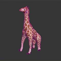 Unique Giraffe Shaped Wooden Stool With Realistic Spots And Sturdy Legs