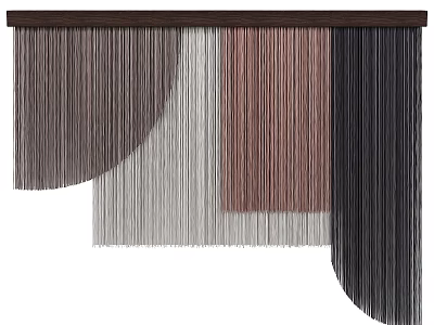 Multicolored Hanging Tassel Wall Decor With Curved And Straight Sections 3d model