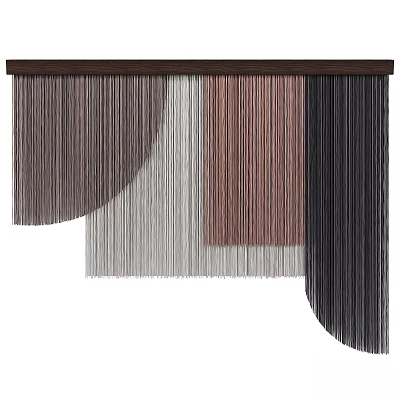 Multicolored Hanging Tassel Wall Decor With Curved And Straight Sections 3d model