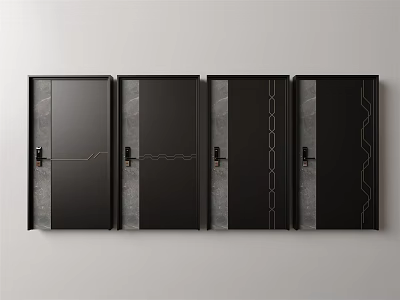 Modern security door single door 3d model
