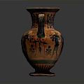 Ancient Greek Style Amphora With Sculpture Carving And Figure Patterns