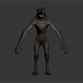 Grim Werewolf Creature Character With Sharp Ears Fangs Long Arms And Standing Posture 3d model