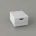 White Square Storage Box With Simple Design And Black Handle 3d model