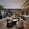 Elegant Luxury Sales Office Interior With Comfortable Seats And Marble Bar Lounge Space