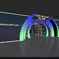 Storm No Limit Event Entrance with Curved Blue Green Gradient Structure And China Logo