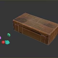 Wooden Storage Box With Colorful Small Objects And Decorative Pieces For Home Use
