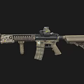 Tactical Military Rifle With Camouflage Design Long Barrel And Ventilated Handguard