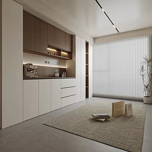 Modern Middle Style Sideboard 3d model