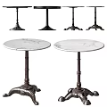 Coffee Tables With Round Wooden And Black Tops And Decorative Metal Bases