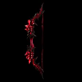 Red Fantasy Bow Weapon with Decorative Spikes and Ornate Design