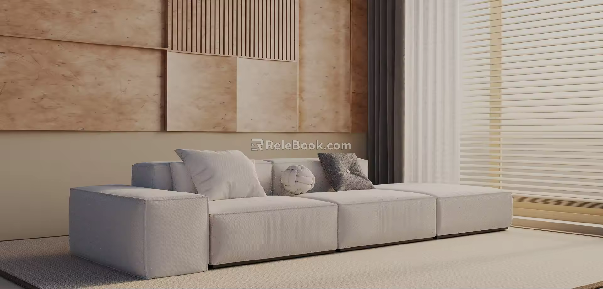 Modern three-seat sofa 3d model