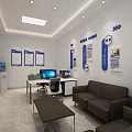 Chengdu Talent Exchange Service Center Interior With Service Counter Screens And Warning Line