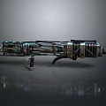Sci Fi Weapon With Intricate Mechanical Design And Shiny Metal Components