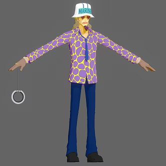Modern Cartoon Navy Modern Cartoon Character Man Hat Navy Animation Film 3d model