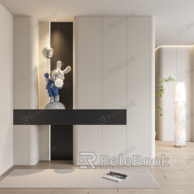 Modern Entrance Shoe Cabinet Trendy Ornaments model