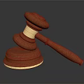 Classic Wooden Gavel Household Essential With Golden Accent And Stable Base Design
