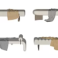 Modern Bed End Stool Combination Sofa Bench Combination 3d model