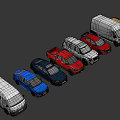 Different Colored Cars Lineup Featuring Vans Sedans SUVs And Red Blue White Models