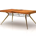 Modern Coffee Table with Patchwork Wooden Tabletop and Golden Metal Legs Design