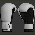 White And Black Boxing Gloves With Stylish Design And Reflective Surface Look