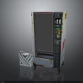 Vintage Vending Machine With Glass Door Control Panel And Striped Container 3d model