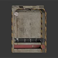 Concrete Structural Component With Yellow Black Warning Stripes Red Curved Sections And Black Cylindrical Elements