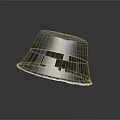 Gray Wide Brim Hat With White Fringed Edge Modern Minimalist Design