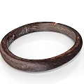 Handmade Dark Wooden Bangle With Smooth Surface And Natural Grain For Daily Wear