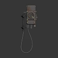 Vintage Wall Mounted Telephone With Rotary Dial Black Handset And Corded Design Retro Electronic Appliance