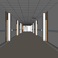 Modern Aisle Hospital Aisle 3d model