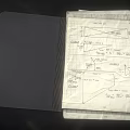 Open Black Folder With Papers Containing Math Formulas And Diagrams 3d model