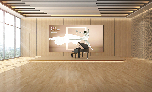 Modern Dance Studio Rehearsal Hall 3d model