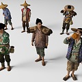 Fishermen Old Fishermen Farmers Ancient Characters Fishermen Farmers Ancient Farmers Ancient Fishermen Coastal Fishermen Working People 3d model